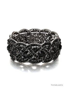 Crystal Art Deco Stretch Bracelet Bridal Jewelry Women